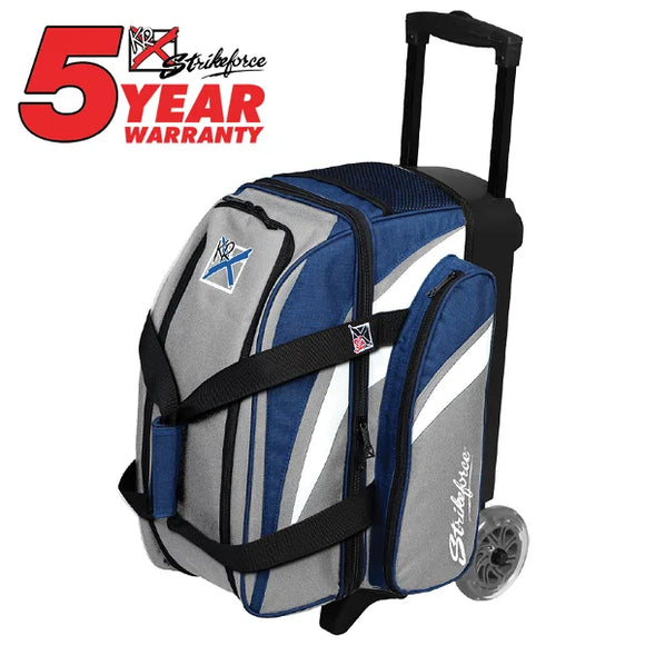 KR Strikeforce Cruiser Smooth 2 Ball Roller Bowling Bag - Grey/Navy