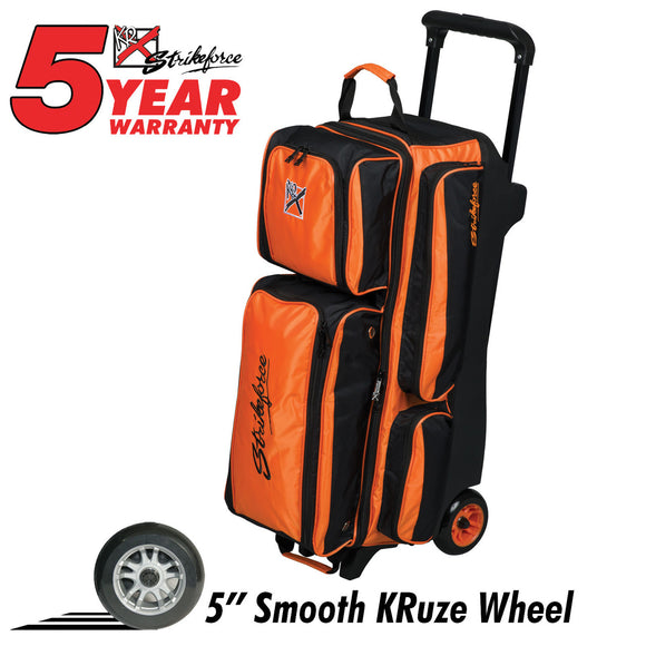 KR Strikeforce Konvoy Triple Roller Bowling Bag - Black/Orange